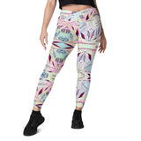 Marble Leaves | Eco-Friendly | Crossover Leggings | TeeandTurtle | Sustainable