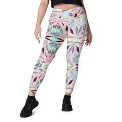 Marble Leaves | Eco-Friendly | Crossover Leggings | TeeandTurtle | Sustainable