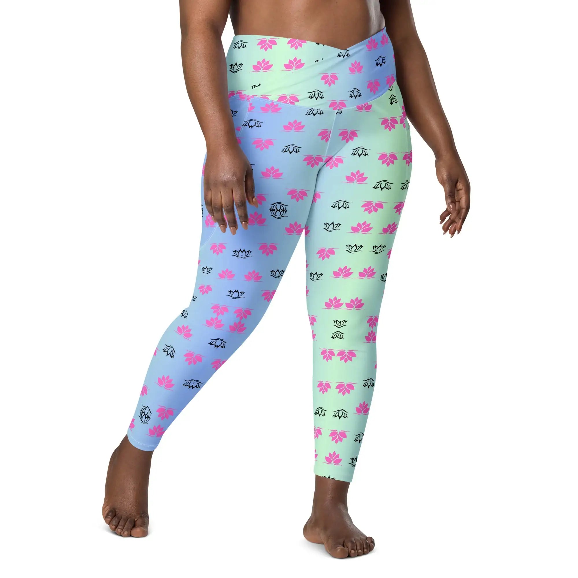 Lotus Gradiant | Eco-Friendly | Crossover Leggings | TeeandTurtle | Sustainable
