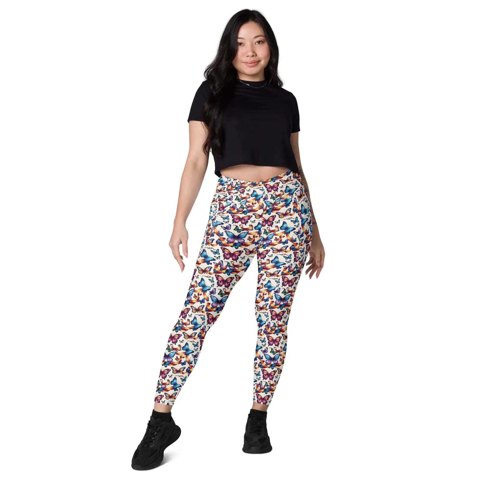 Butterfly Party | Eco-Friendly | Crossover Leggings | TeeandTurtle | Sustainable