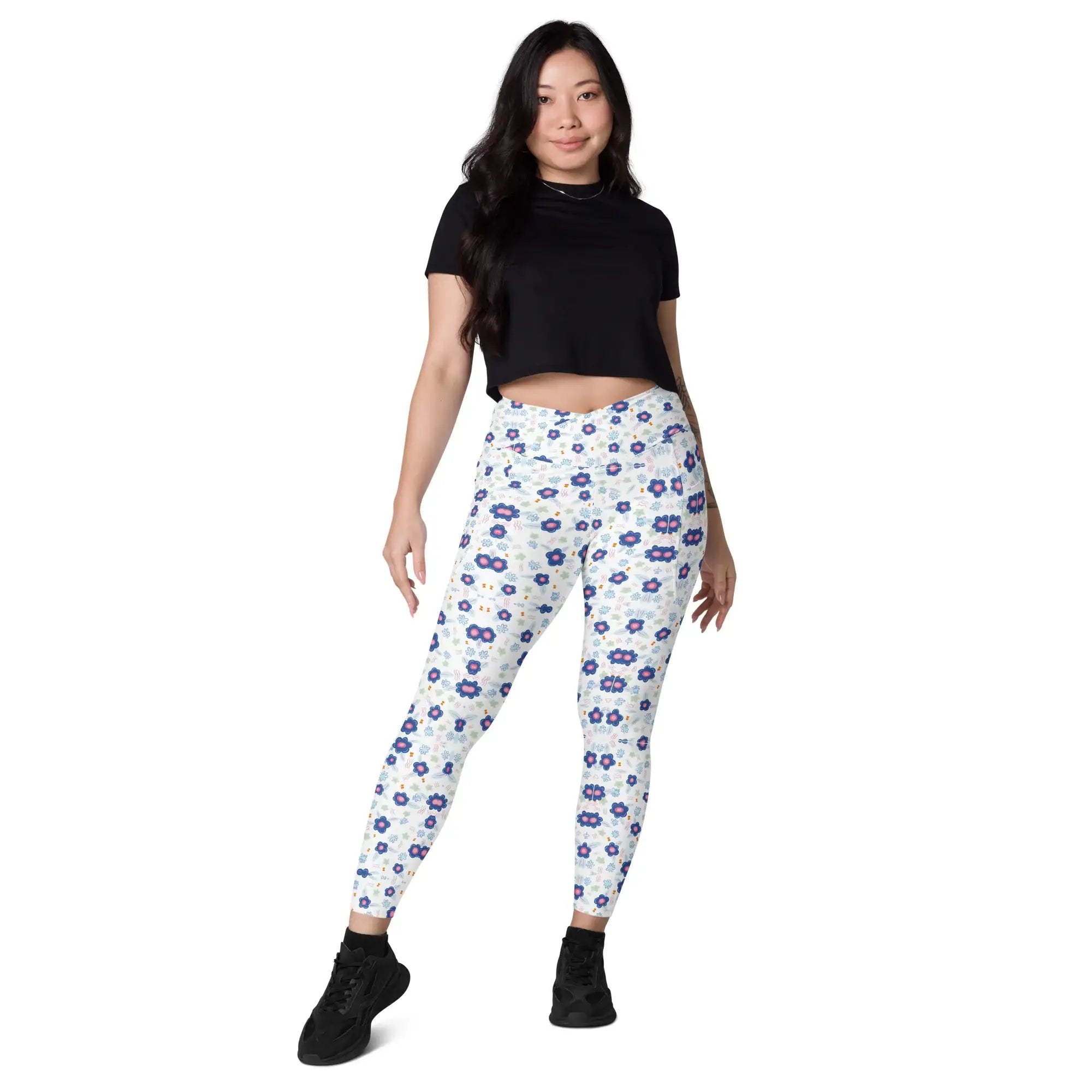 Blue Drops | Eco-Friendly | Crossover Leggings | TeeandTurtle | Sustainable
