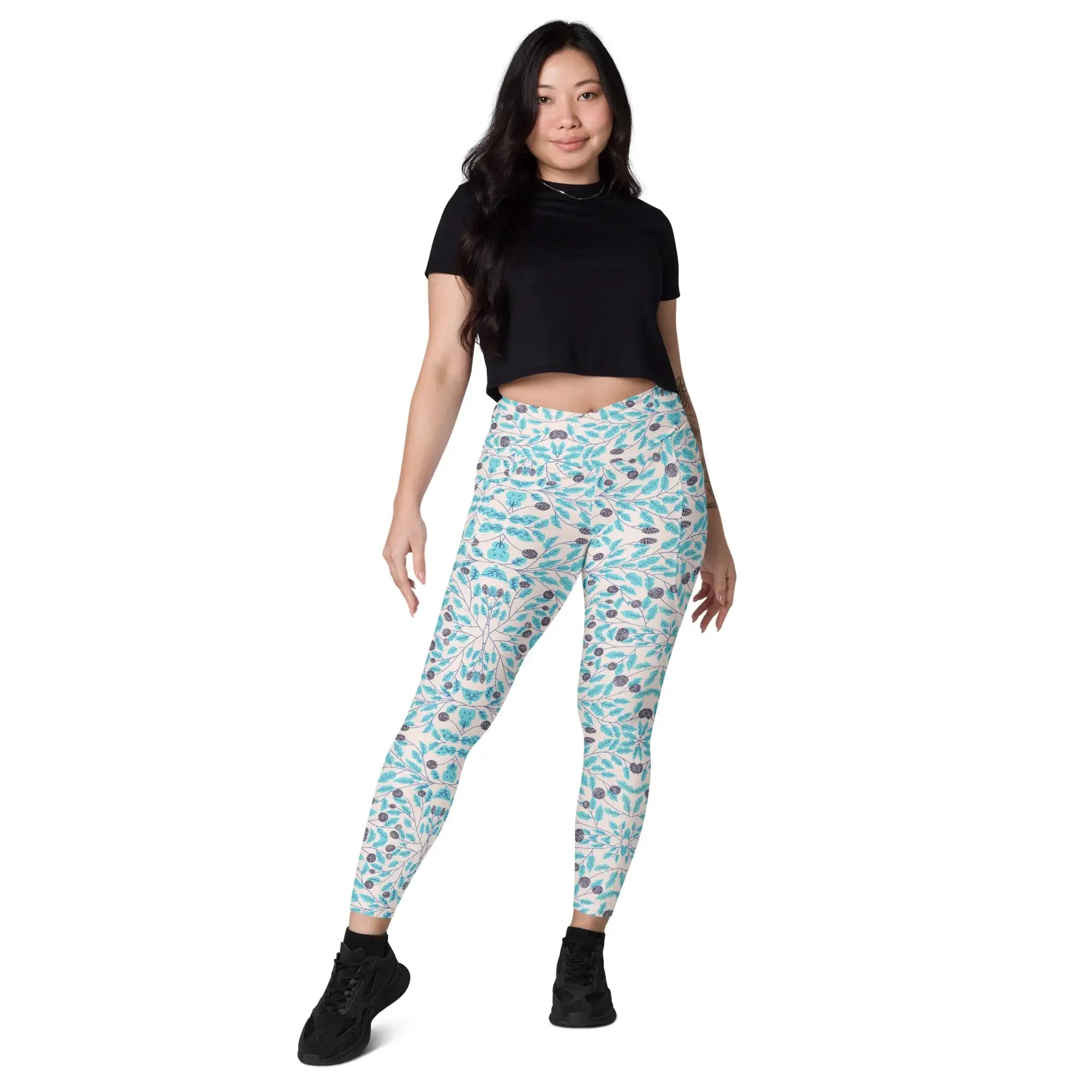 Winter Leaves | Eco-Friendly | Crossover Leggings | TeeandTurtle | Sustainable