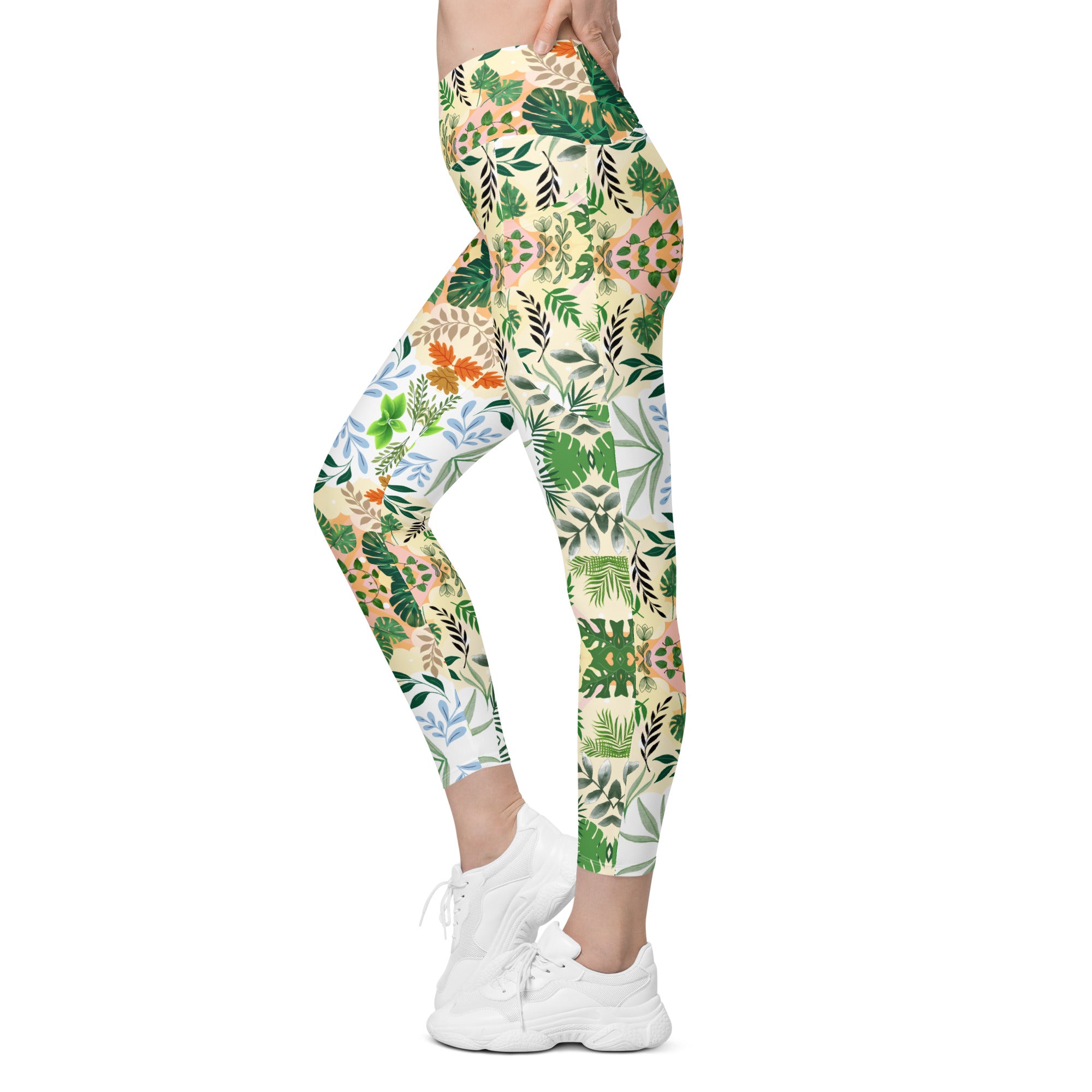 Boho Floral | Eco-Friendly | Crossover Leggings | TeeandTurtle | Sustainable