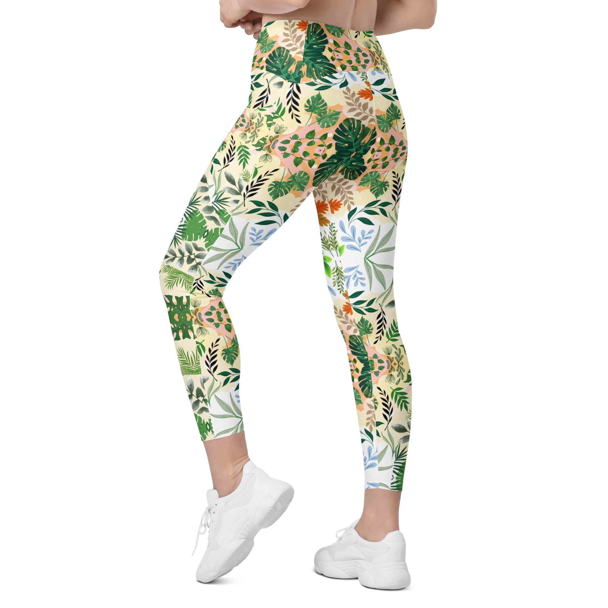 Boho Floral | Eco-Friendly | Crossover Leggings | TeeandTurtle | Sustainable