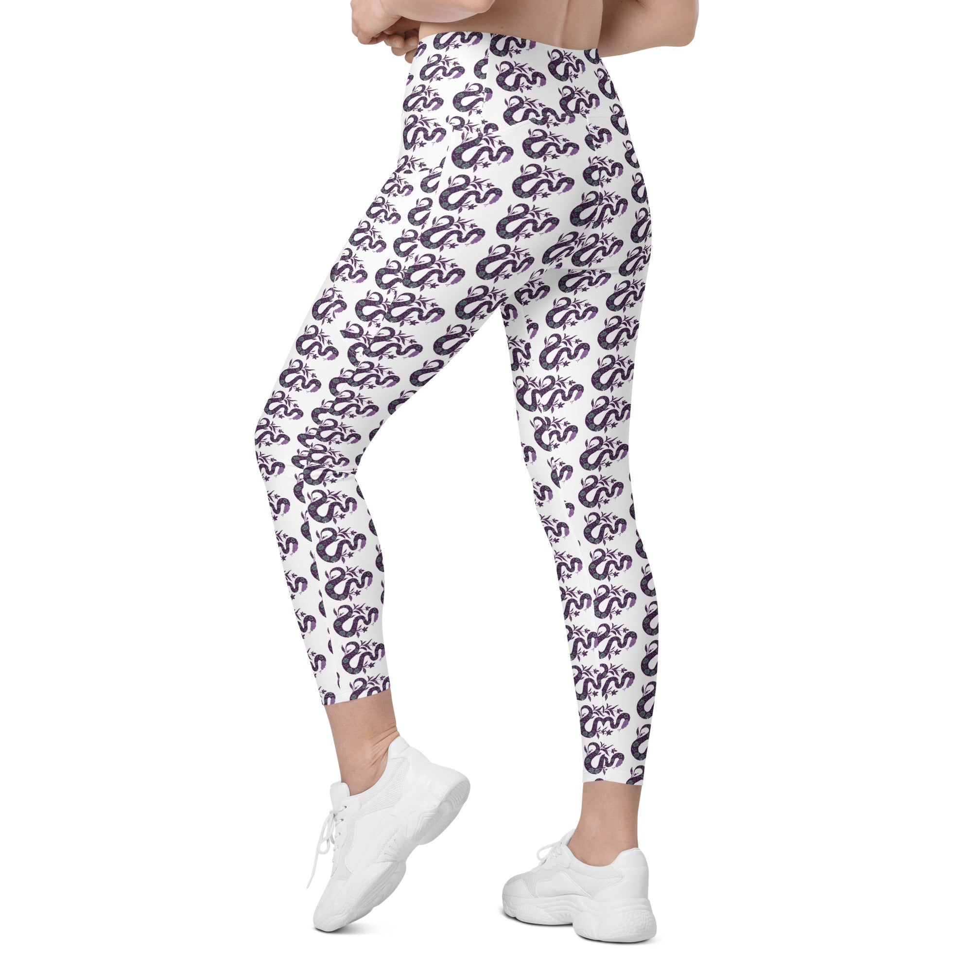 Snake Purple | Eco-Friendly | Crossover Leggings | TeeandTurtle | Sustainable