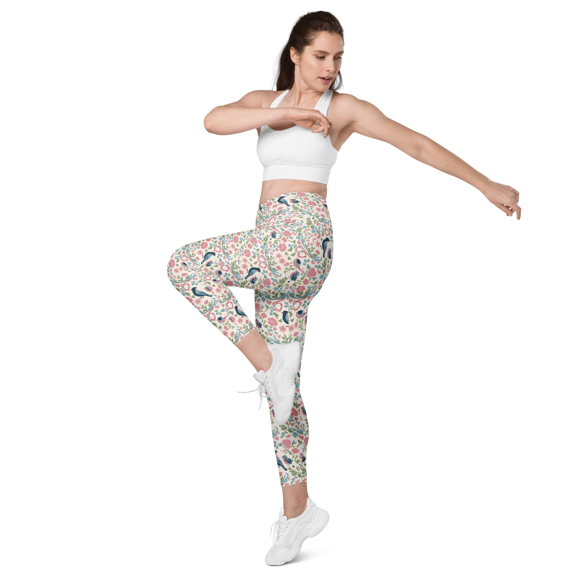 Birds Garden | Eco-Friendly | Crossover Leggings | TeeandTurtle | Sustainable