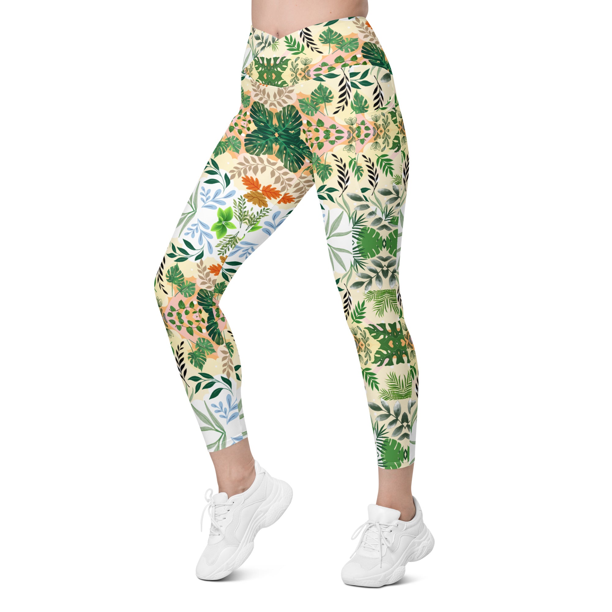 Boho Floral | Eco-Friendly | Crossover Leggings | TeeandTurtle | Sustainable