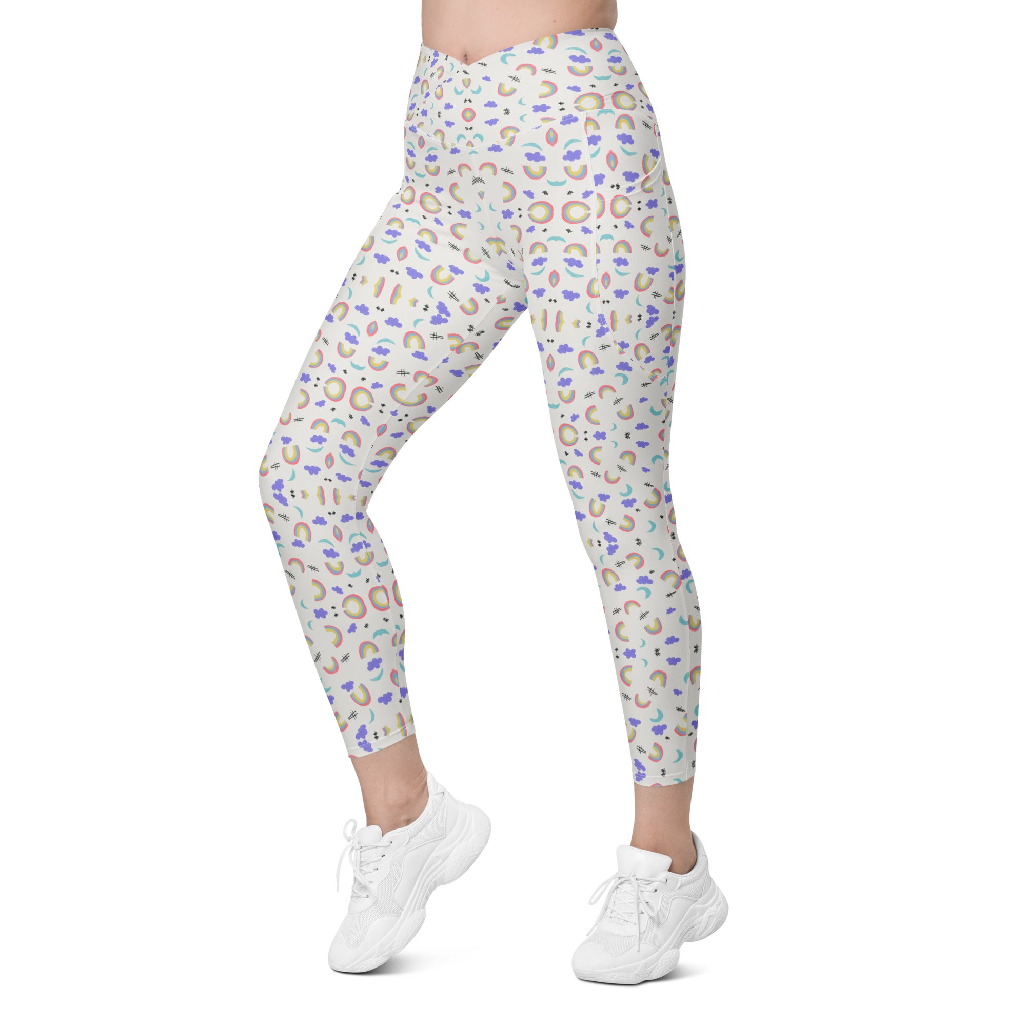 Rainbow Clouds | Eco-Friendly | Crossover Leggings | TeeandTurtle | Sustainable