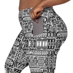 Black Aztek | Eco-Friendly | Crossover Leggings | TeeandTurtle | Sustainable