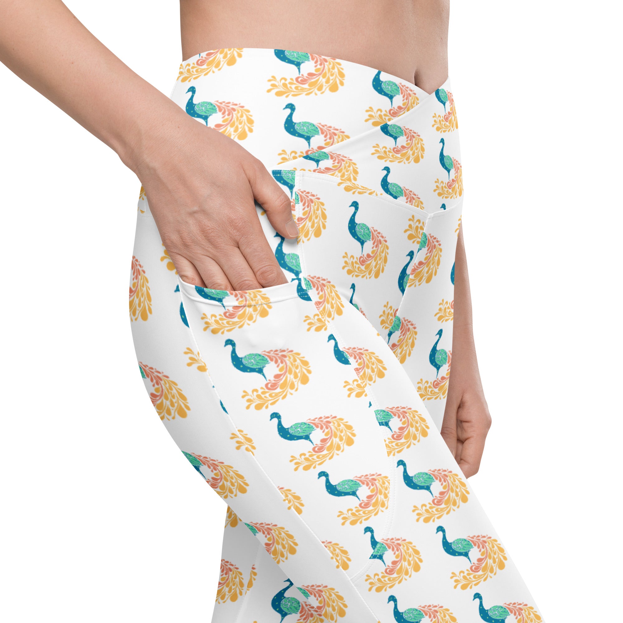 Peacock | Eco-Friendly | Crossover Leggings | TeeandTurtle | Sustainable