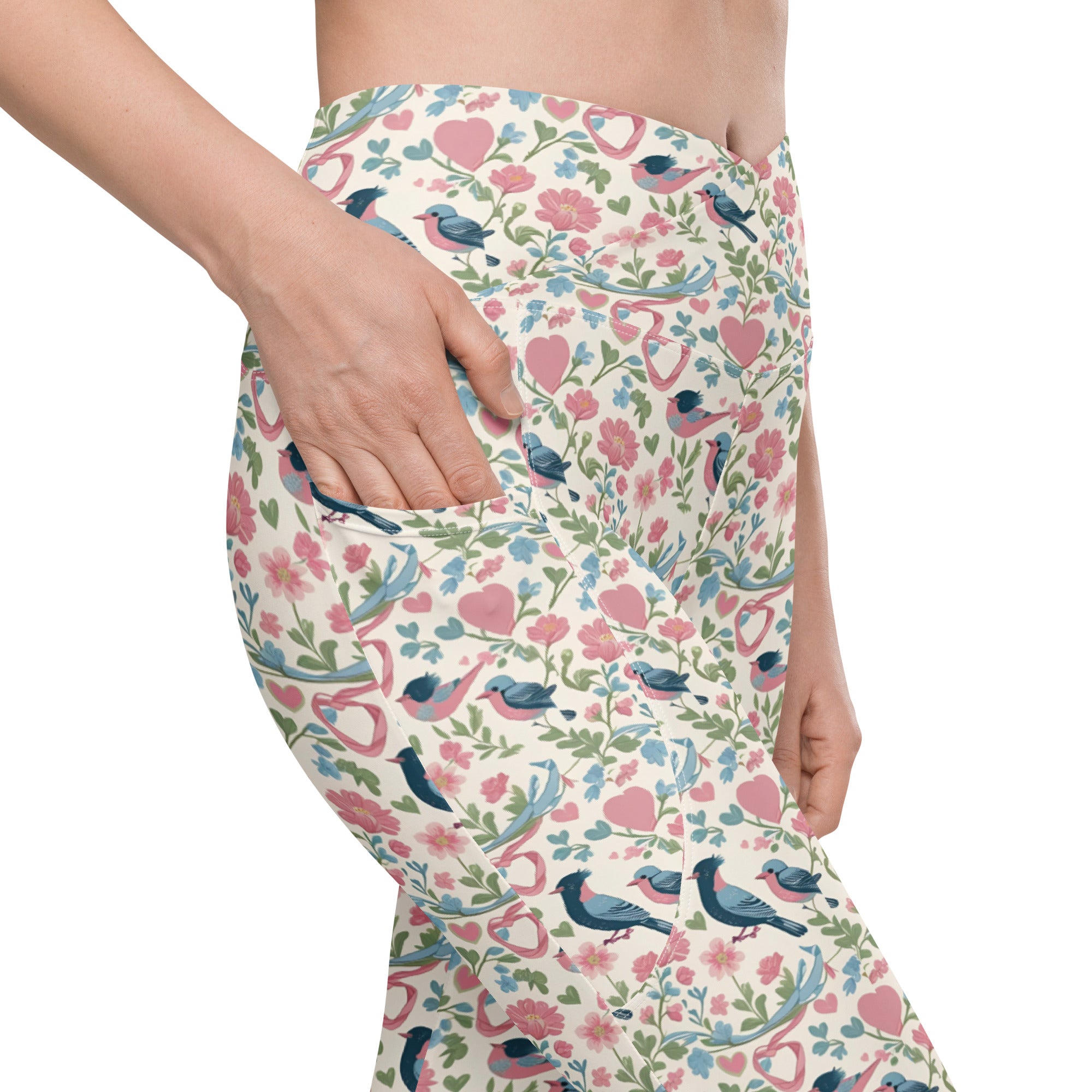 Birds Garden | Eco-Friendly | Crossover Leggings | TeeandTurtle | Sustainable