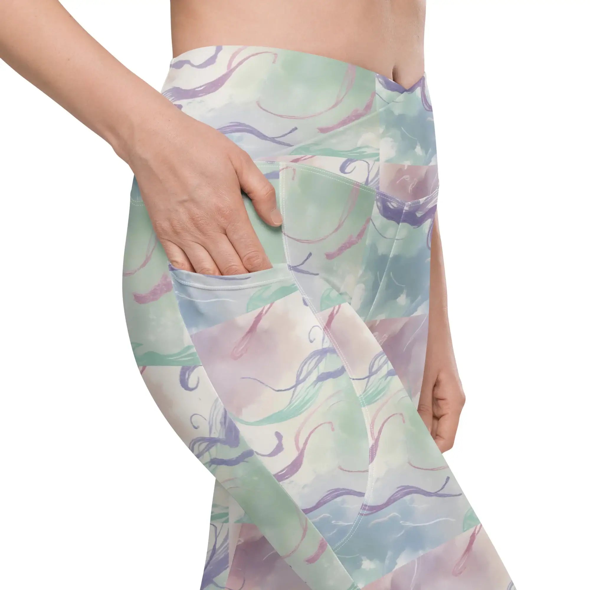 Pastel Strokes | Eco-Friendly | Crossover Leggings | TeeandTurtle | Sustainable