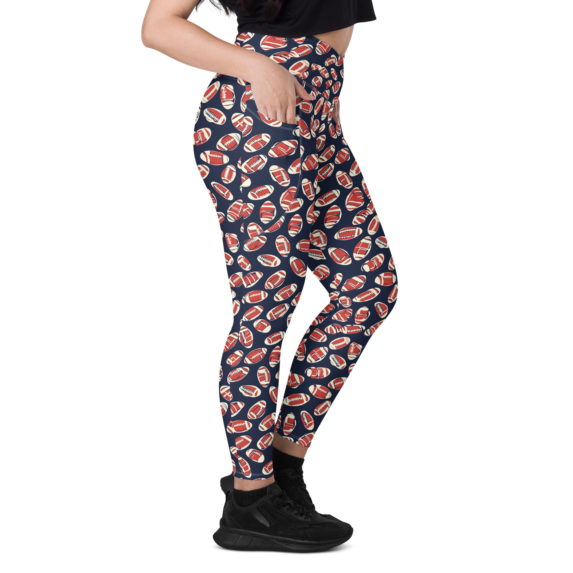 Football | Eco-Friendly | Crossover Leggings | TeeandTurtle | Sustainable