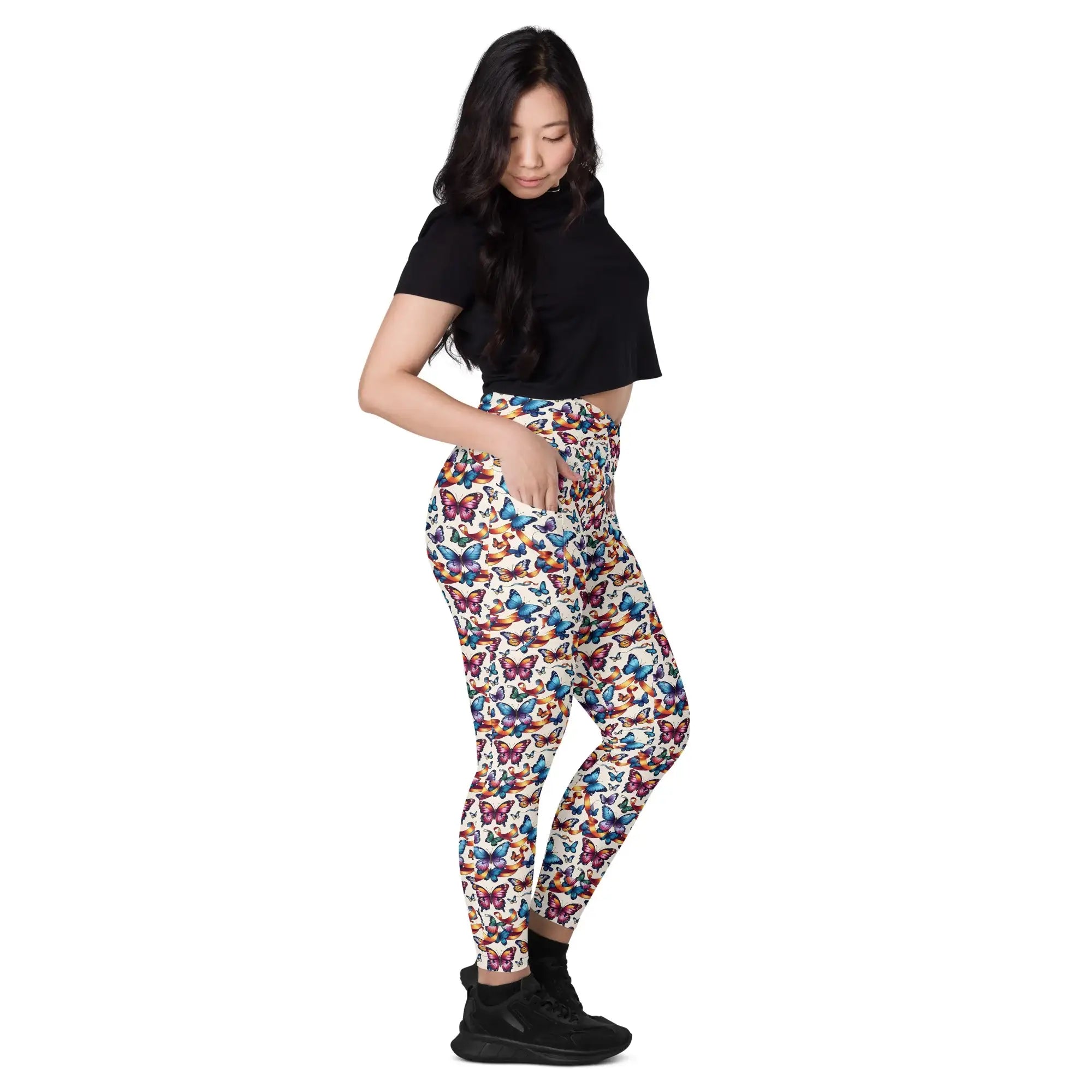 Butterfly Party | Eco-Friendly | Crossover Leggings | TeeandTurtle | Sustainable