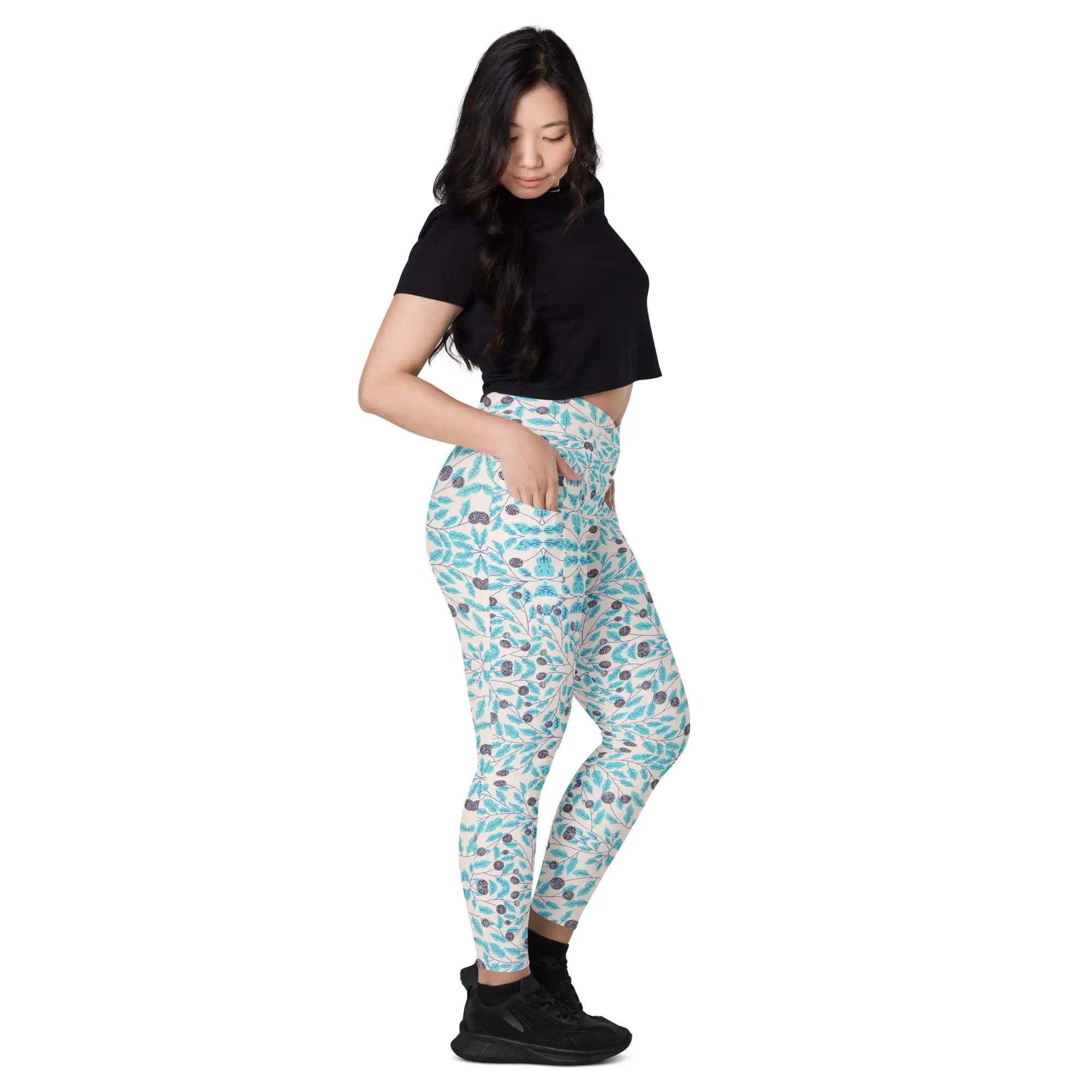 Winter Leaves | Eco-Friendly | Crossover Leggings | TeeandTurtle | Sustainable