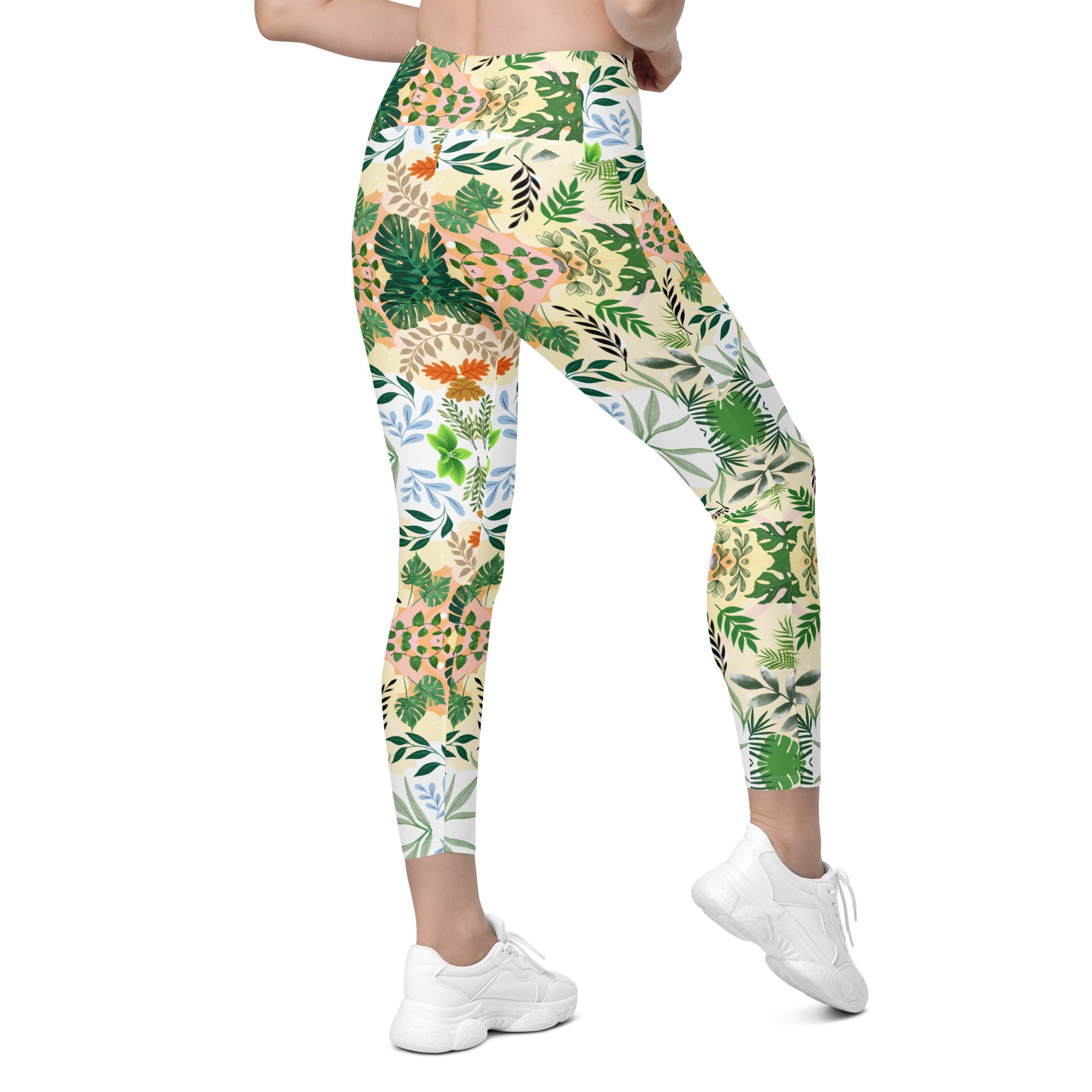 Boho Floral | Eco-Friendly | Crossover Leggings | TeeandTurtle | Sustainable