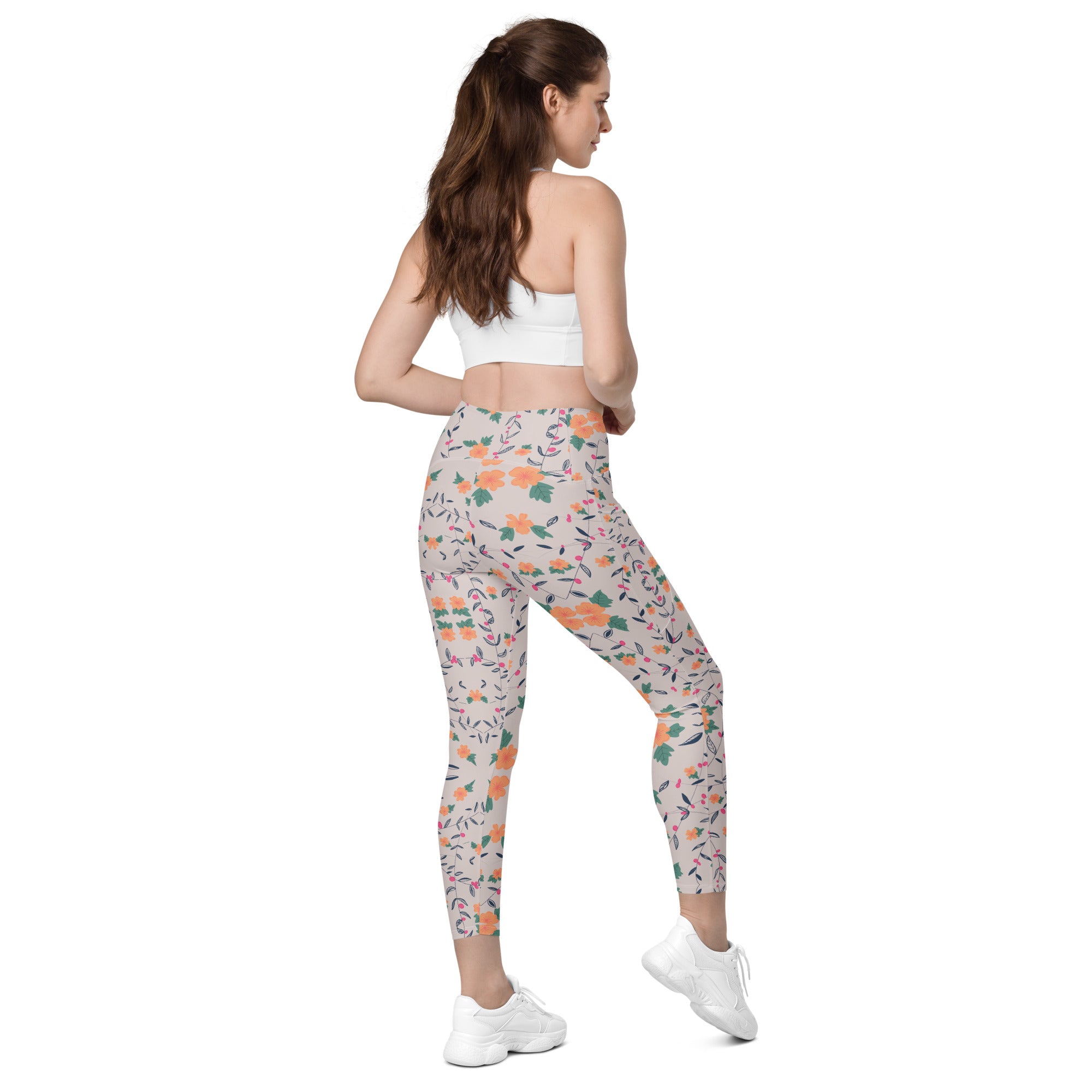 Floral Vines | Eco-Friendly | Crossover Leggings | TeeandTurtle | Sustainable