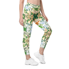 Boho Floral | Eco-Friendly | Crossover Leggings | TeeandTurtle | Sustainable