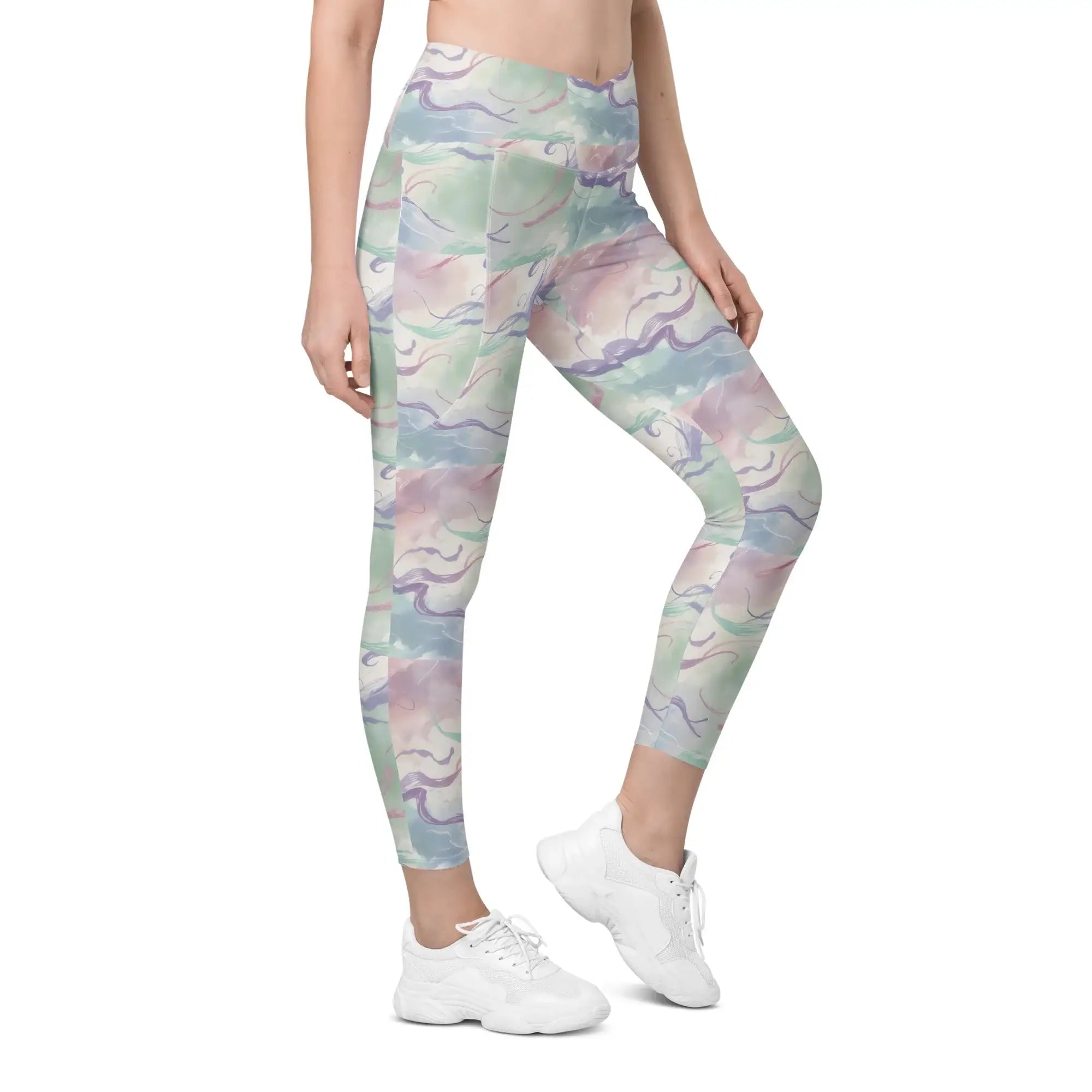 Pastel Strokes | Eco-Friendly | Crossover Leggings | TeeandTurtle | Sustainable