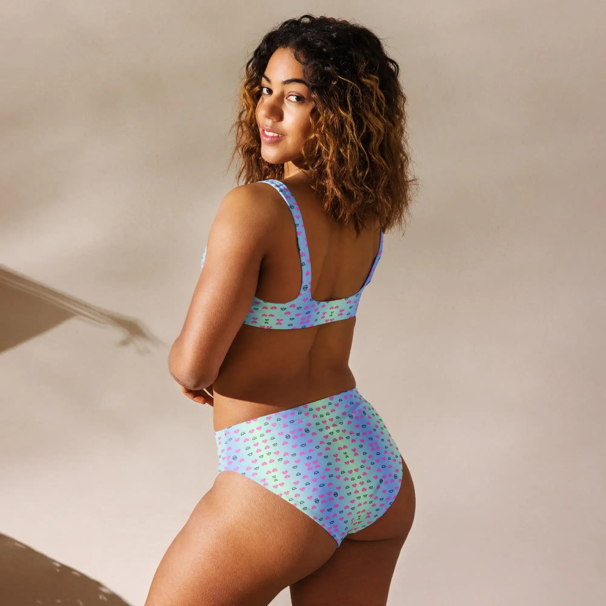 Lotus Gradiant | Eco-Friendly | High-waisted Bikini | TeeandTurtle | Sustainable