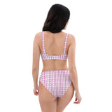 Pink Feather | Eco-Friendly | High-waisted Bikini | TeeandTurtle | Sustainable