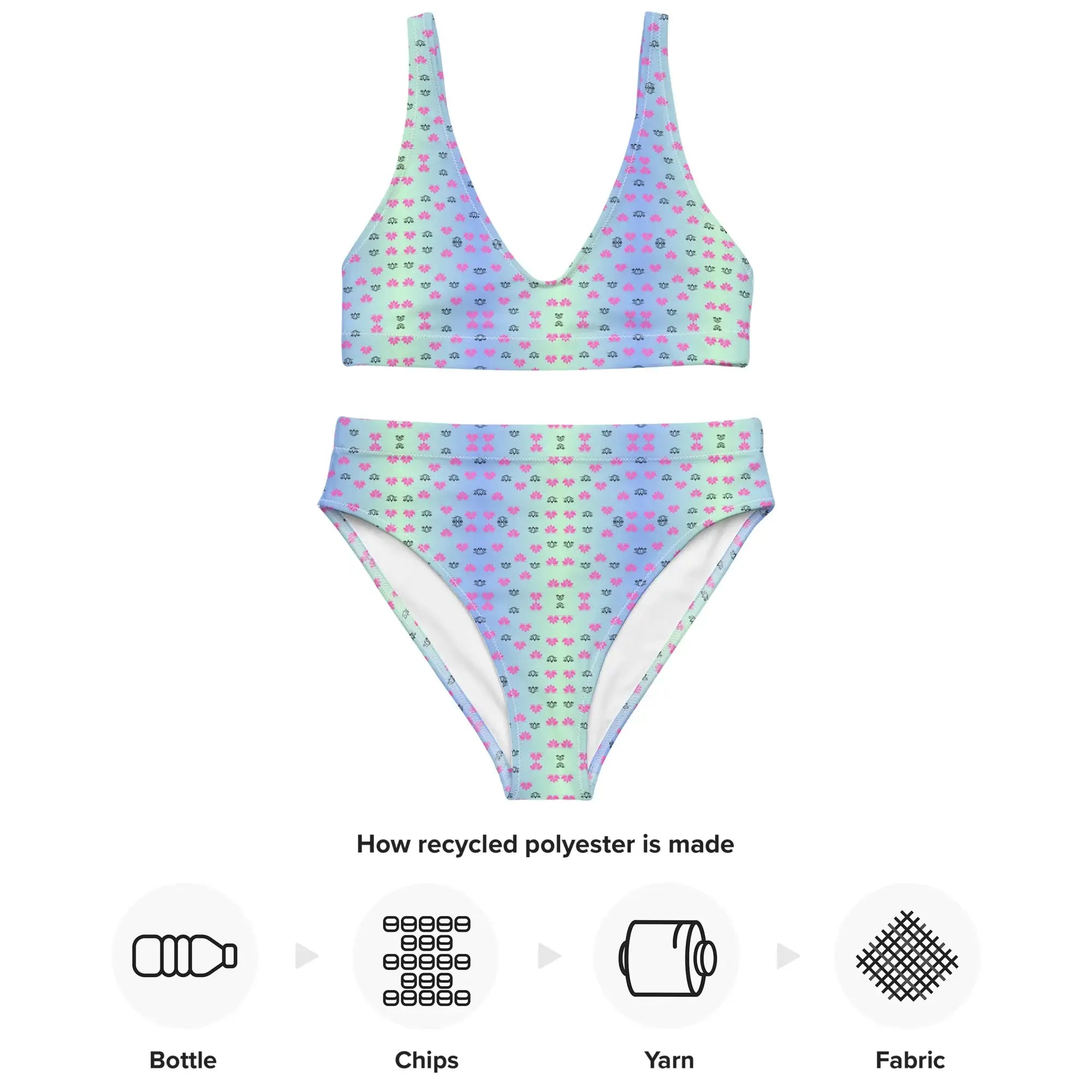 Lotus Gradiant | Eco-Friendly | High-waisted Bikini | TeeandTurtle | Sustainable