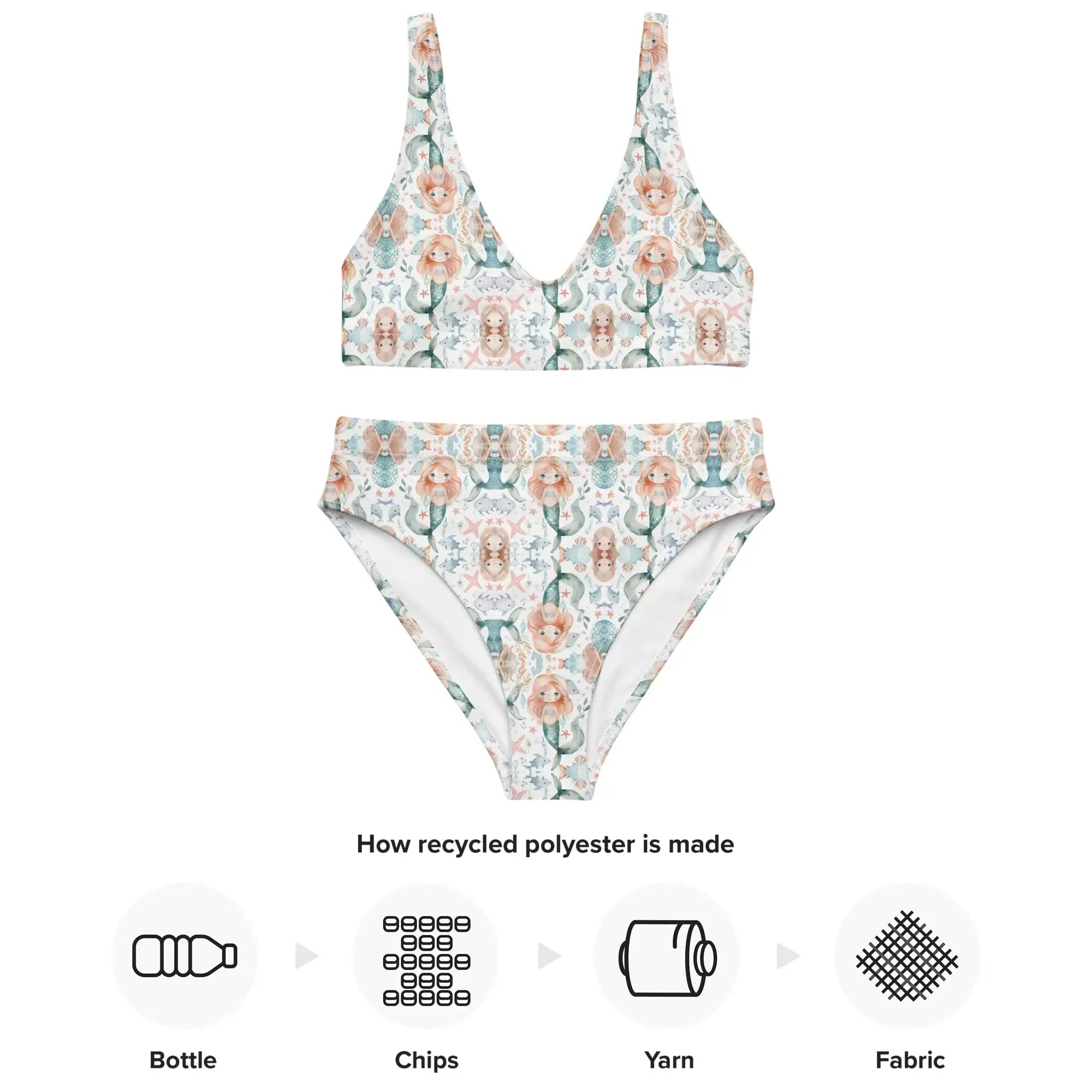 Mermaid | Eco-Friendly | High-waisted Bikini | TeeandTurtle | Sustainable