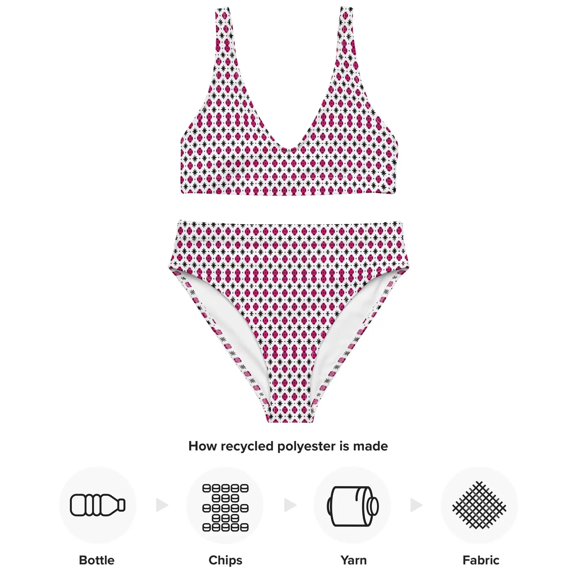 Strawberry | Eco-Friendly | High-waisted Bikini | TeeandTurtle | Sustainable