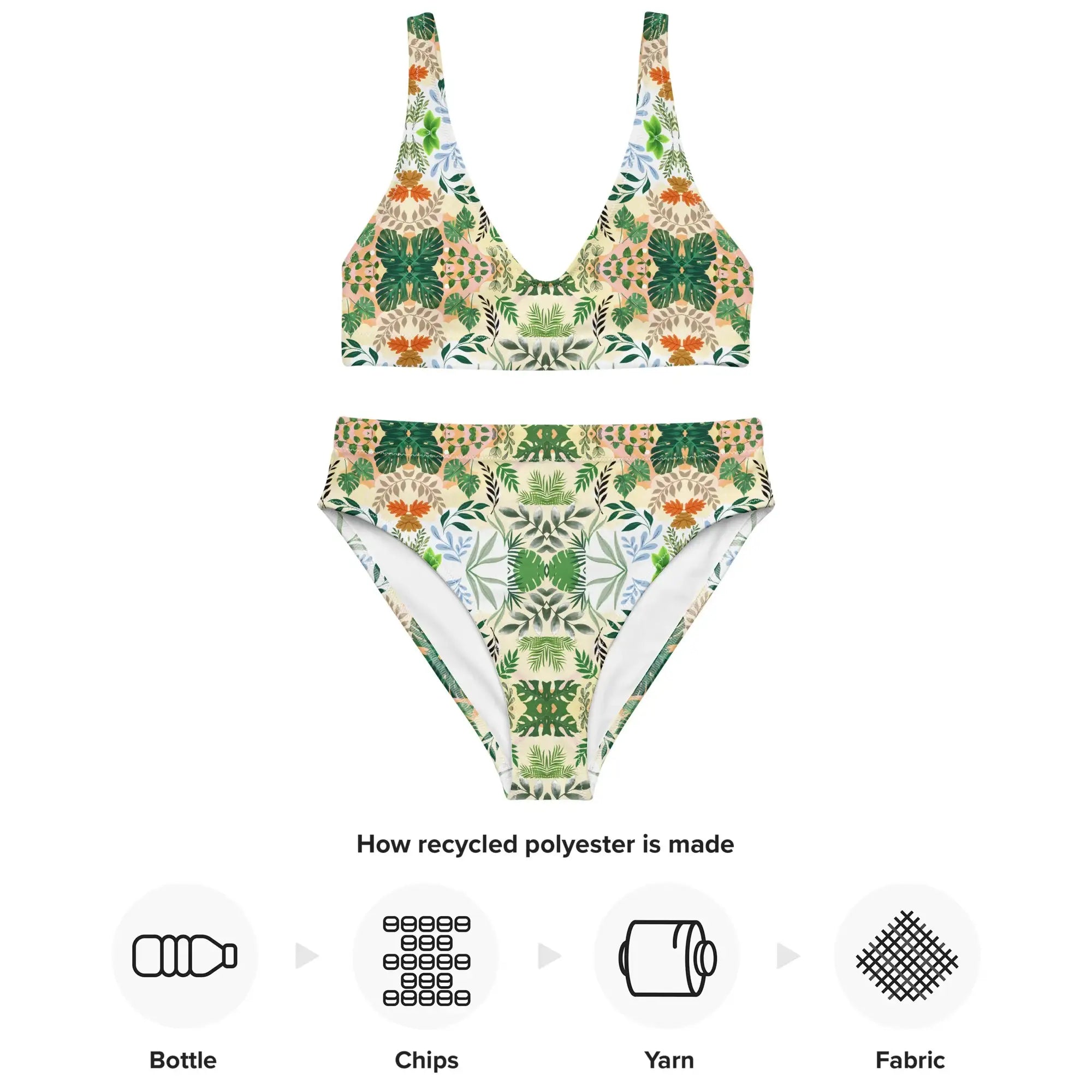 Boho Floral | Eco-Friendly | High-waisted Bikini | TeeandTurtle | Sustainable