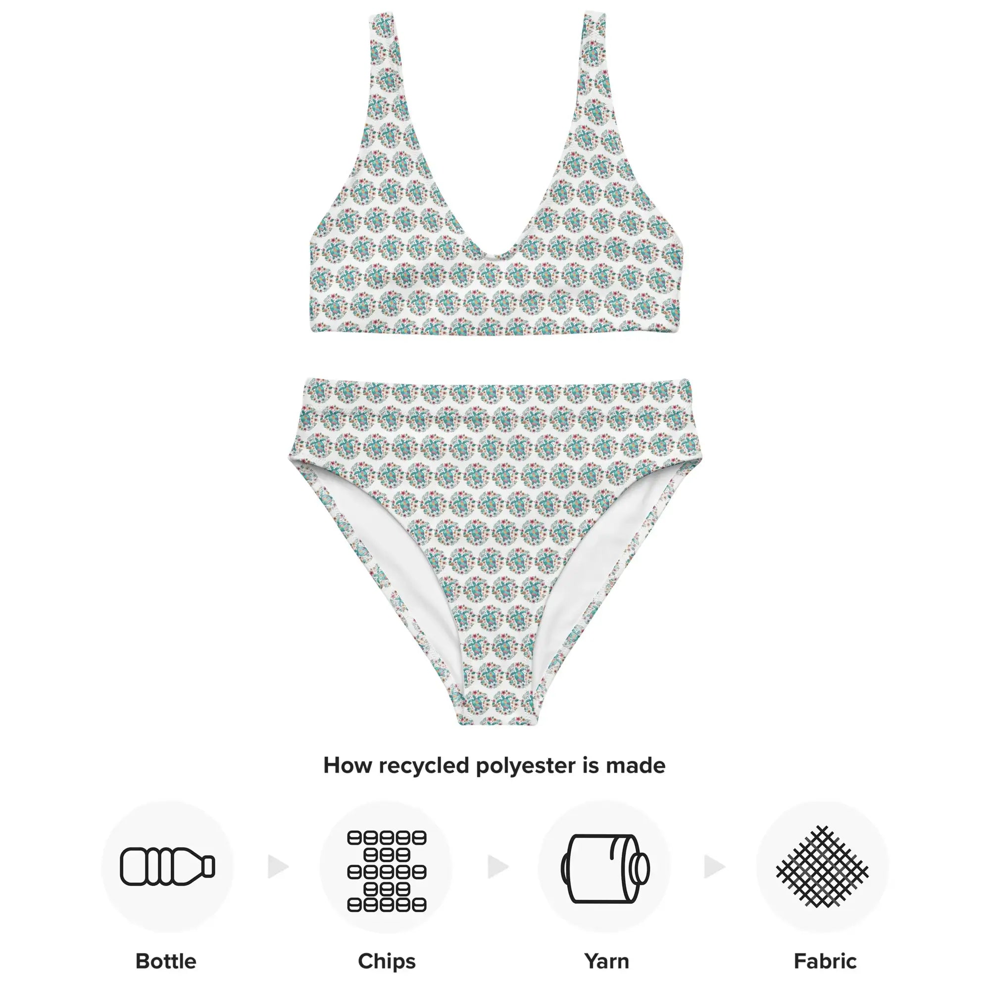 Sea Turtle | Eco-Friendly | High-waisted Bikini | TeeandTurtle | Sustainable