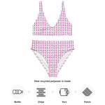 Pink Feather | Eco-Friendly | High-waisted Bikini | TeeandTurtle | Sustainable