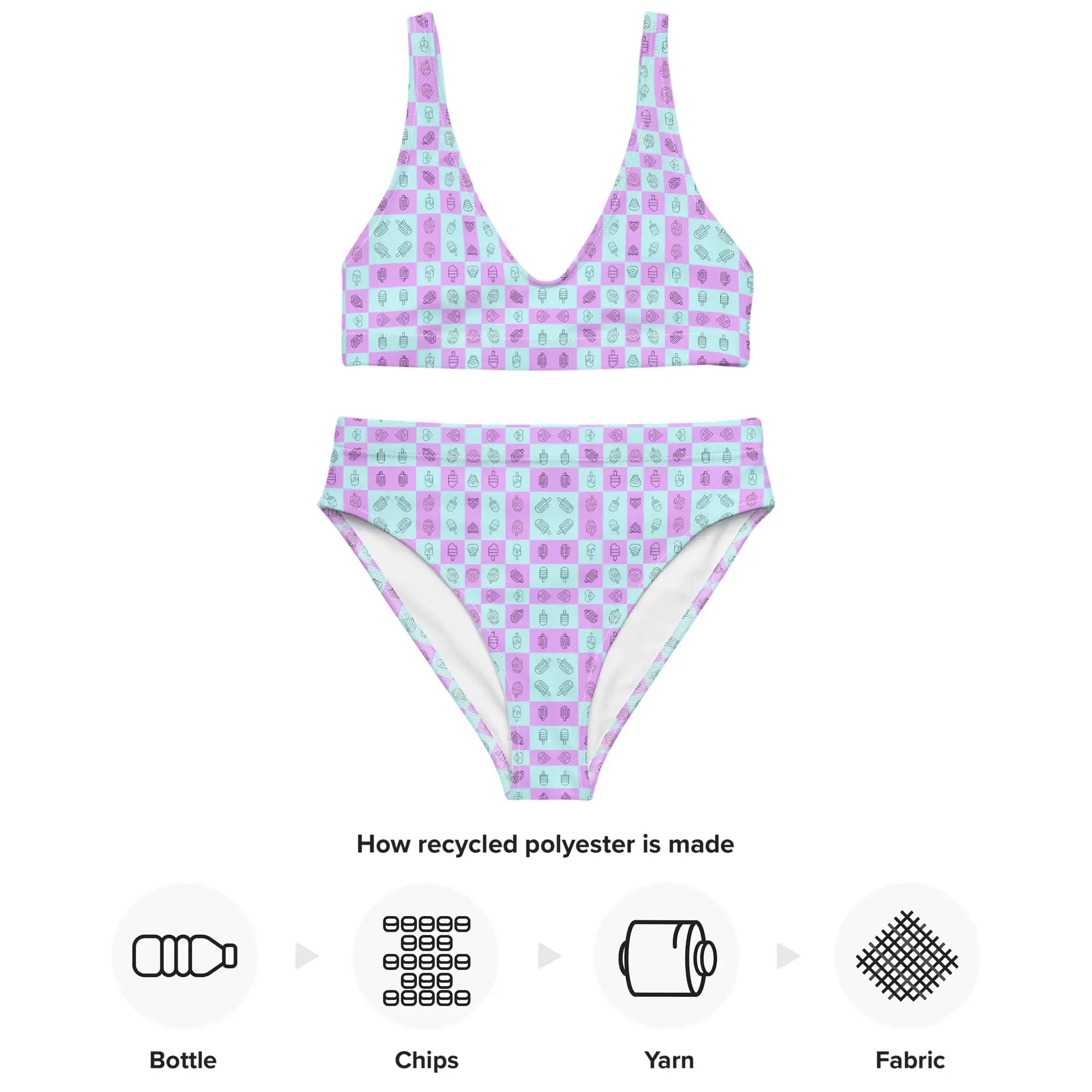 Popsicle | Eco-Friendly | High-waisted Bikini | TeeandTurtle | Sustainable