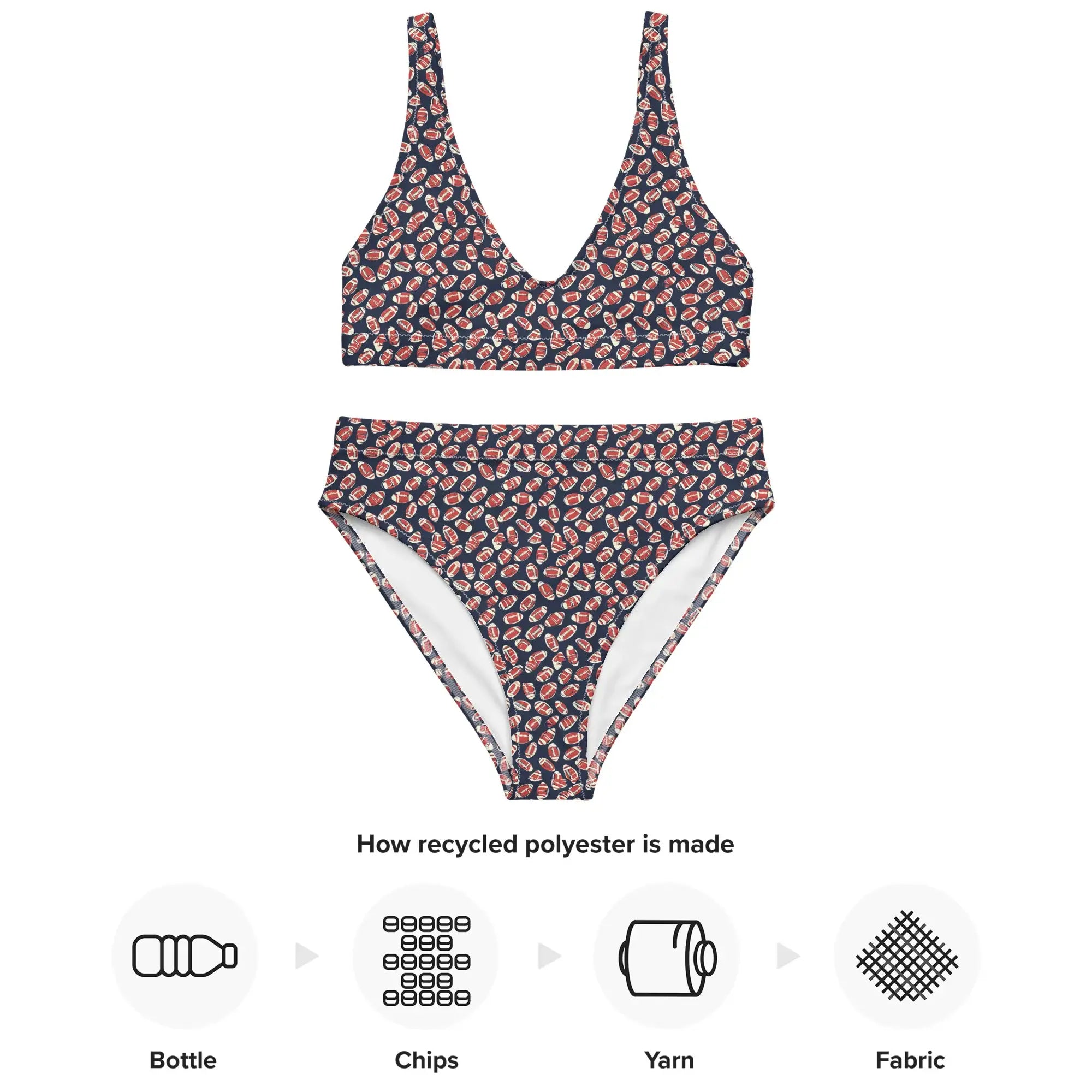 Football | Eco-Friendly | High-waisted Bikini | TeeandTurtle | Sustainable