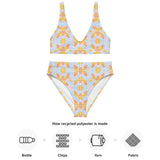Florosent Bright Flowers | Eco-Friendly | High-waisted Bikini | TeeandTurtle | Sustainable