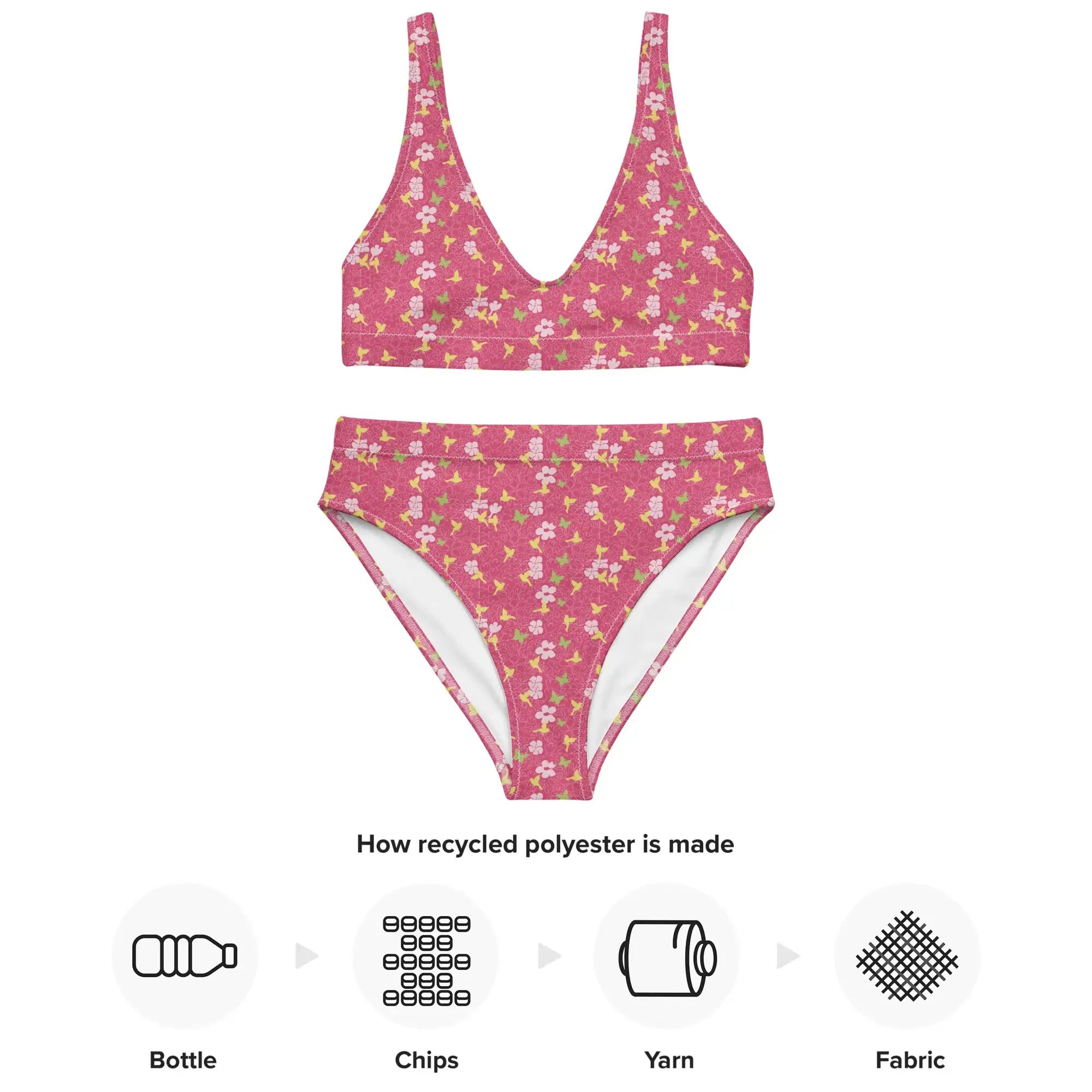 Morning Birds | Eco-Friendly | High-waisted Bikini | TeeandTurtle | Sustainable