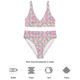 Waves of Flowers | Eco-Friendly | High-waisted Bikini | TeeandTurtle | Sustainable
