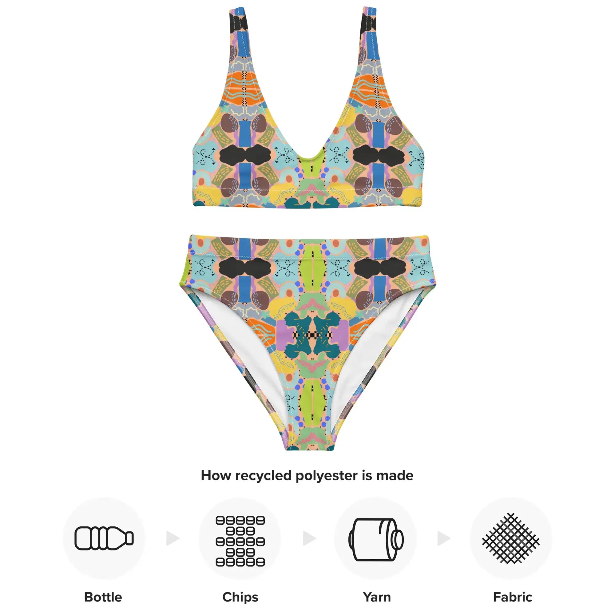 Bright Love | Eco-Friendly | High-waisted Bikini | TeeandTurtle | Sustainable