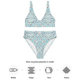 Winter Leaves | Eco-Friendly | High-waisted Bikini | TeeandTurtle | Sustainable