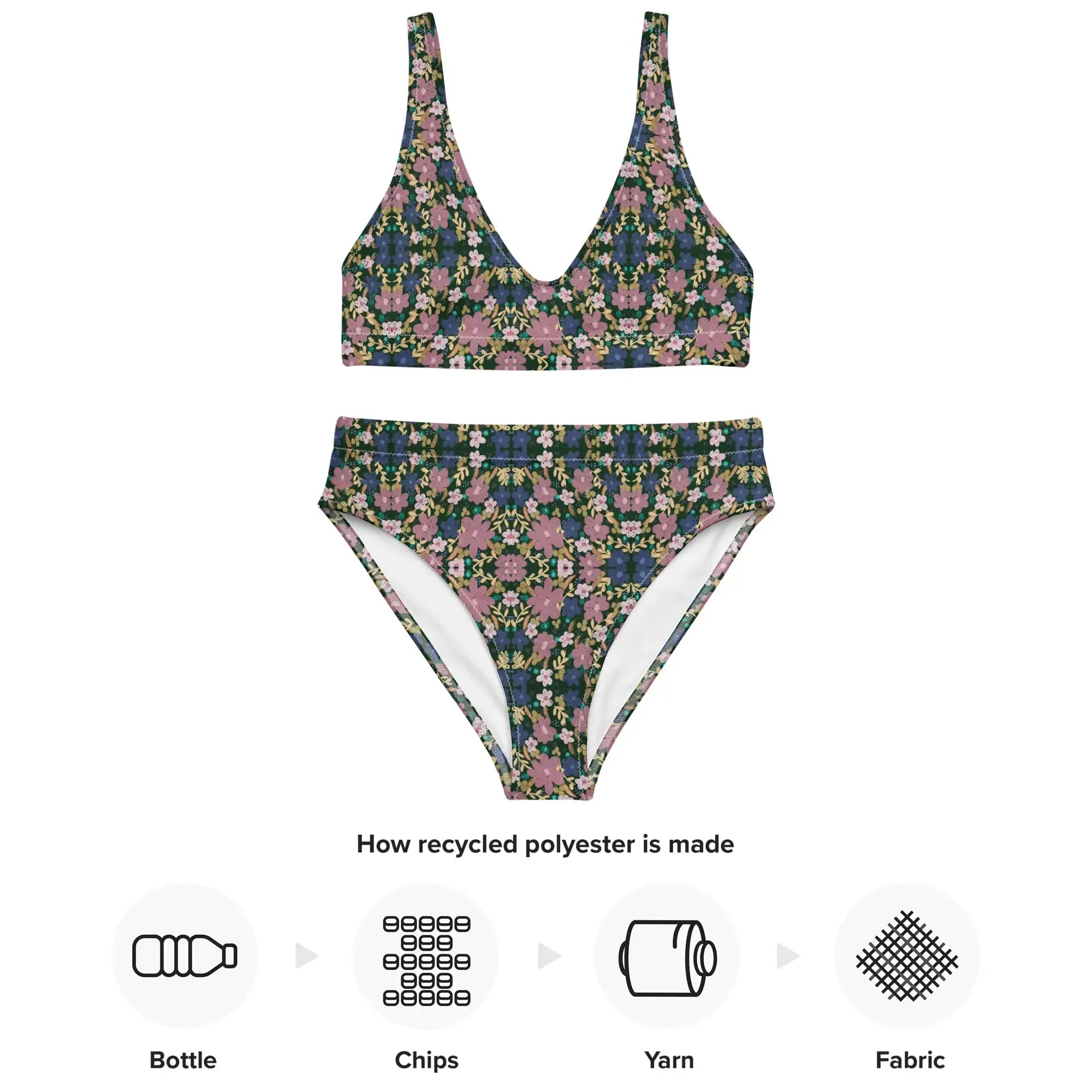 Green Goddess | Eco-Friendly | High-waisted Bikini | TeeandTurtle | Sustainable