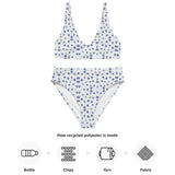 Blue Drops | Eco-Friendly | High-waisted Bikini | TeeandTurtle | Sustainable