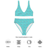 Fish Fiesta 2 | Eco-Friendly | High-waisted Bikini | TeeandTurtle | Sustainable