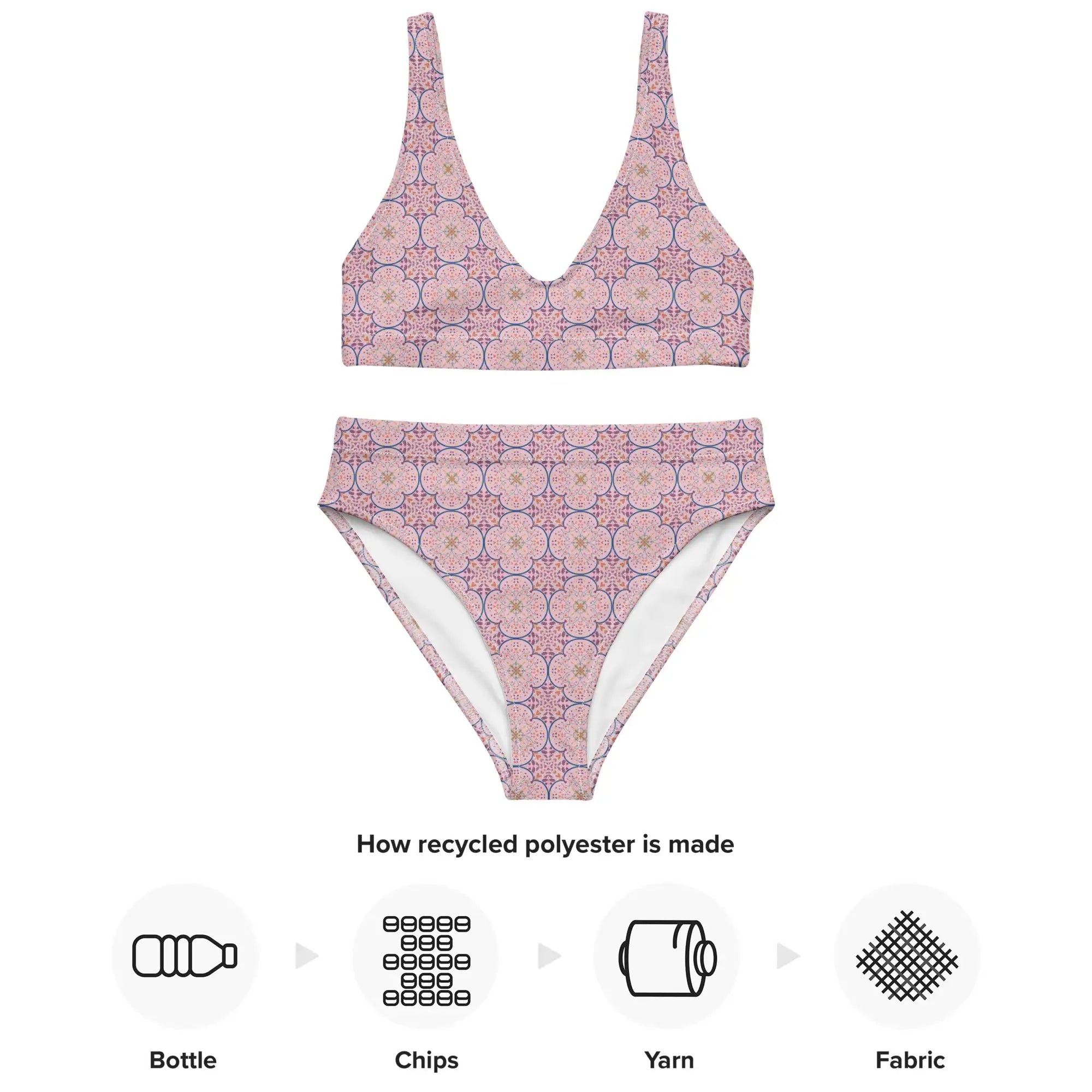 Mandala Heart | Eco-Friendly | High-waisted Bikini | TeeandTurtle | Sustainable
