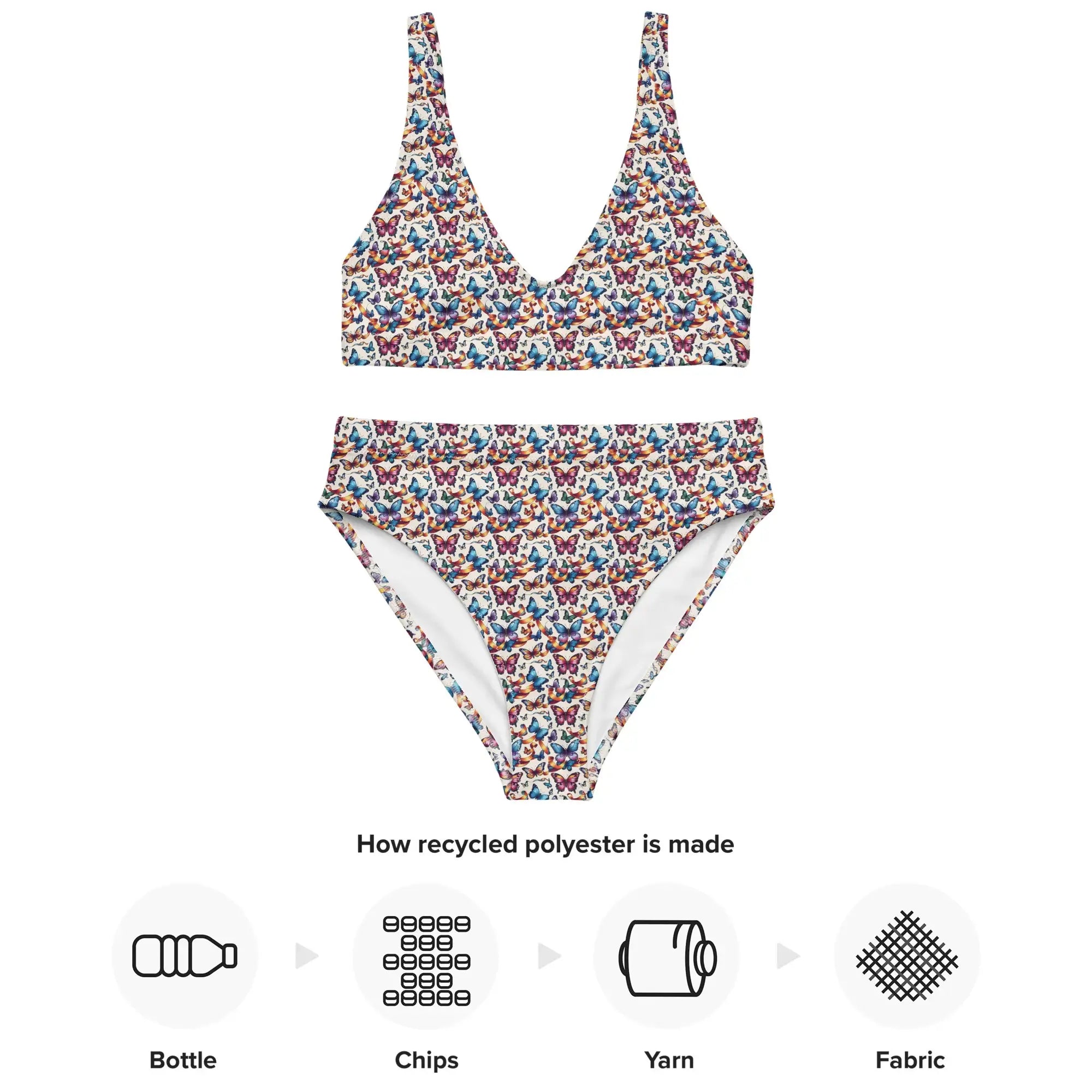 Butterfly Party | Eco-Friendly | High-waisted Bikini | TeeandTurtle | Sustainable