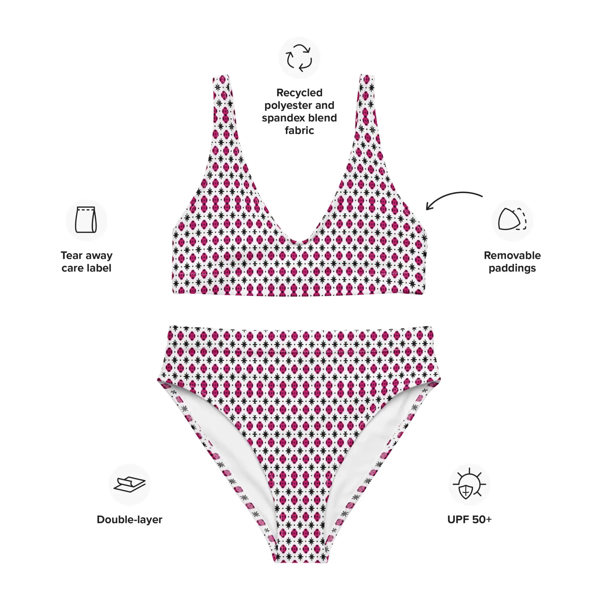 Strawberry | Eco-Friendly | High-waisted Bikini | TeeandTurtle | Sustainable