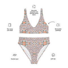 Floral Vines | Eco-Friendly | High-waisted Bikini | TeeandTurtle | Sustainable