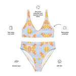Bright Floral | Eco-Friendly | High-waisted Bikini | TeeandTurtle | Sustainable
