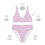 Pink Feather | Eco-Friendly | High-waisted Bikini | TeeandTurtle | Sustainable