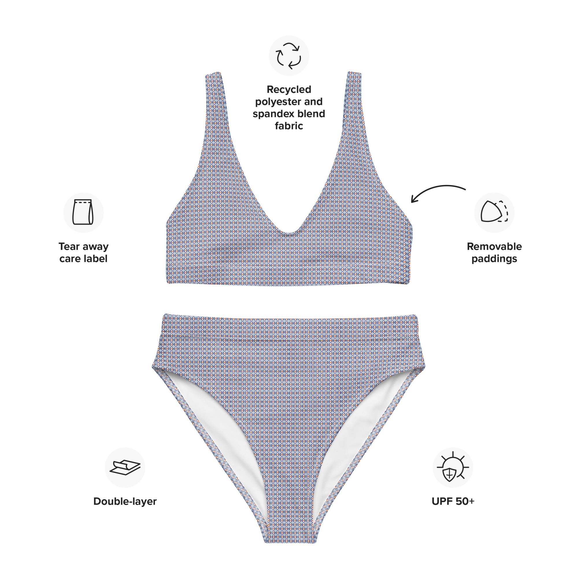 Bright Eye | Eco-Friendly | High-waisted Bikini | TeeandTurtle | Sustainable