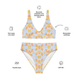 Florosent Bright Flowers | Eco-Friendly | High-waisted Bikini | TeeandTurtle | Sustainable