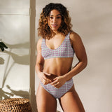 Green Diamonds | Eco-Friendly | High-waisted Bikini | TeeandTurtle | Sustainable